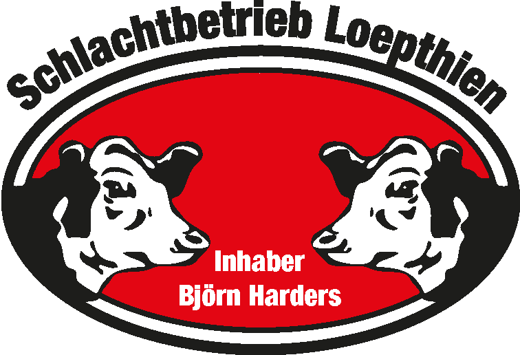 „Schlachtbetrieb Loepthien“-Logo, zur Startseite